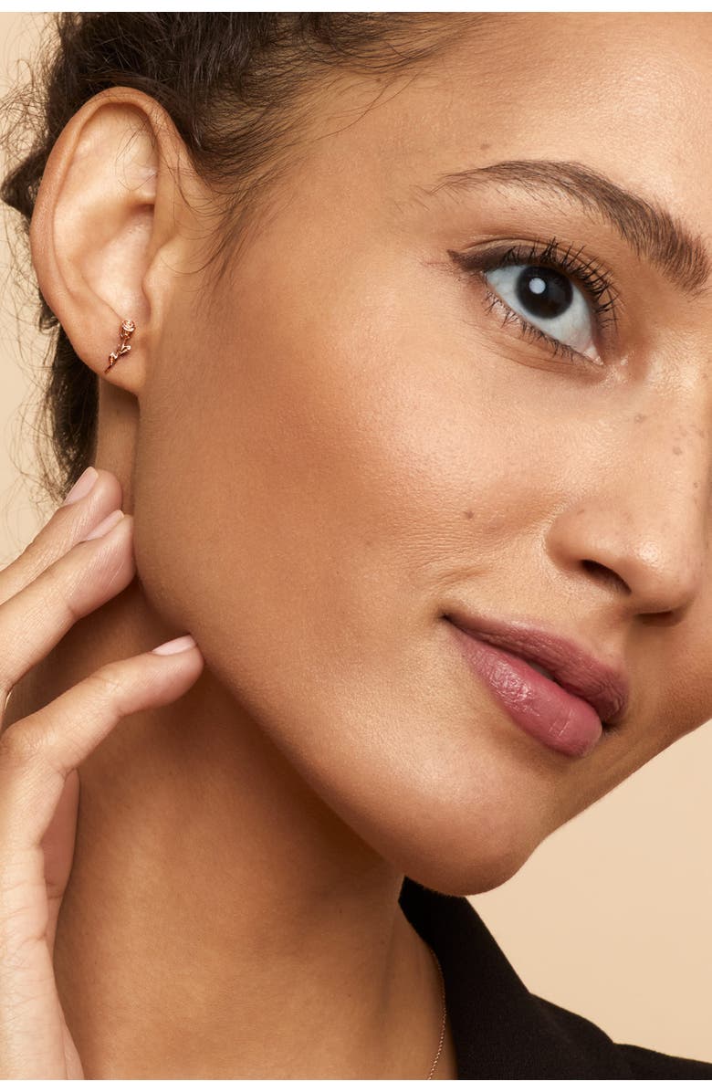 Oradina 14K Gold Kiss From A Rose Studs, Alternate, color, Rose Gold