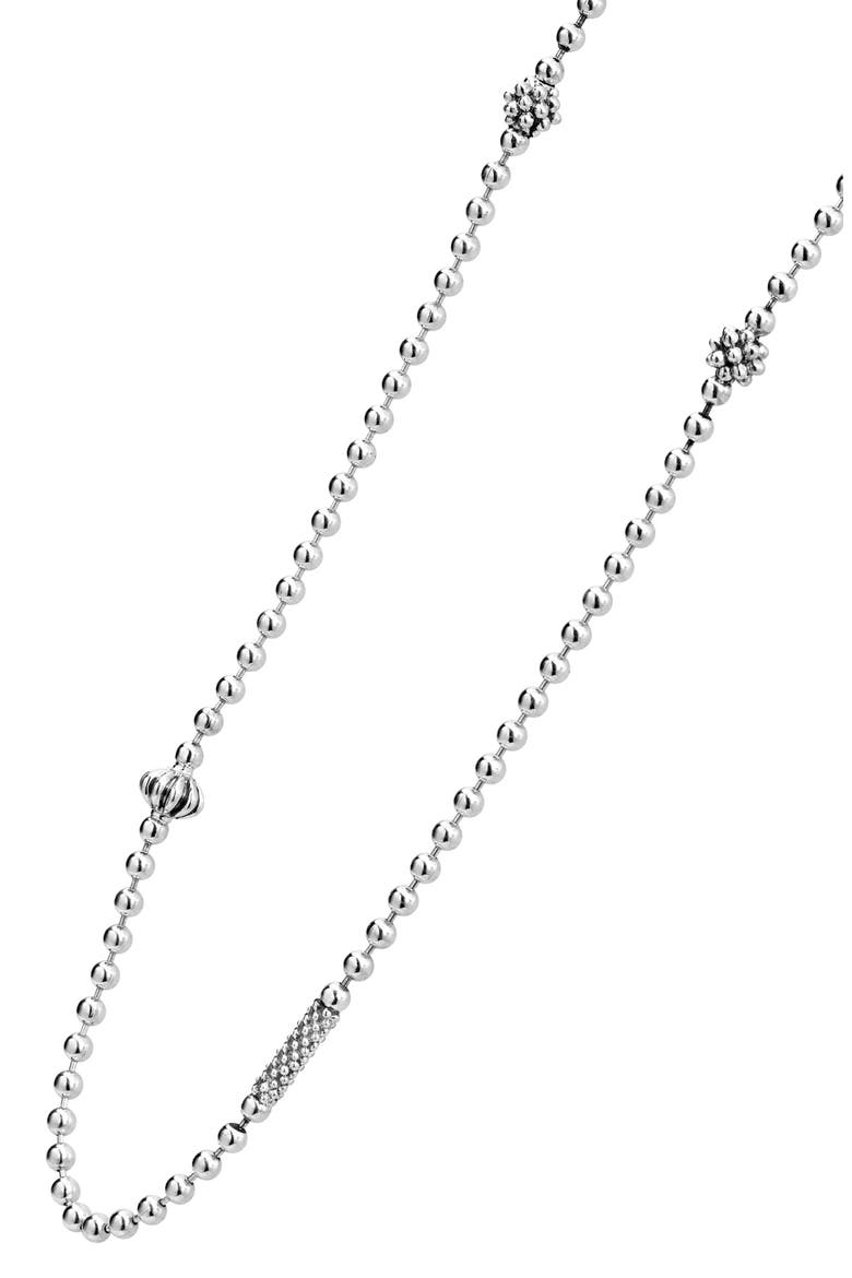 Caviar Icon Elements Necklace, Alternate, color, SILVER