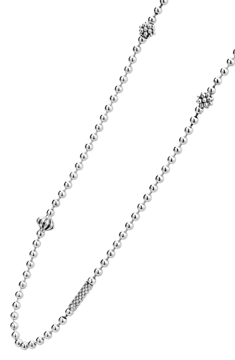 LAGOS Caviar Icon Elements Necklace, Alternate, color, Silver