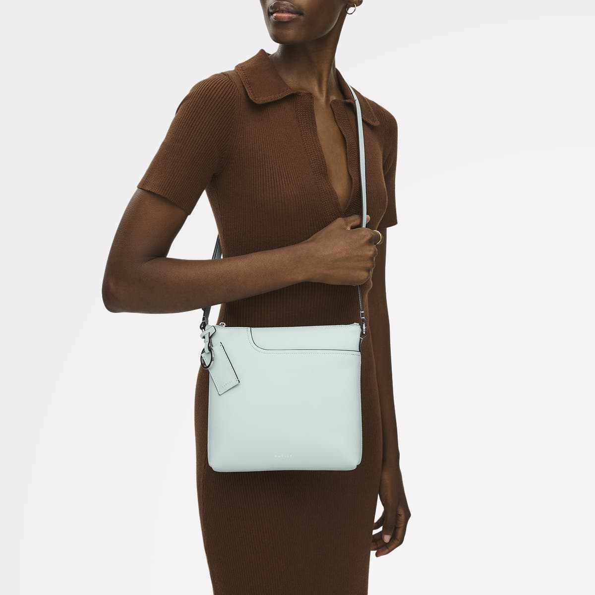 Pockets Small Ziptop  Crossbody Bag, Alternate, color, Seafoam