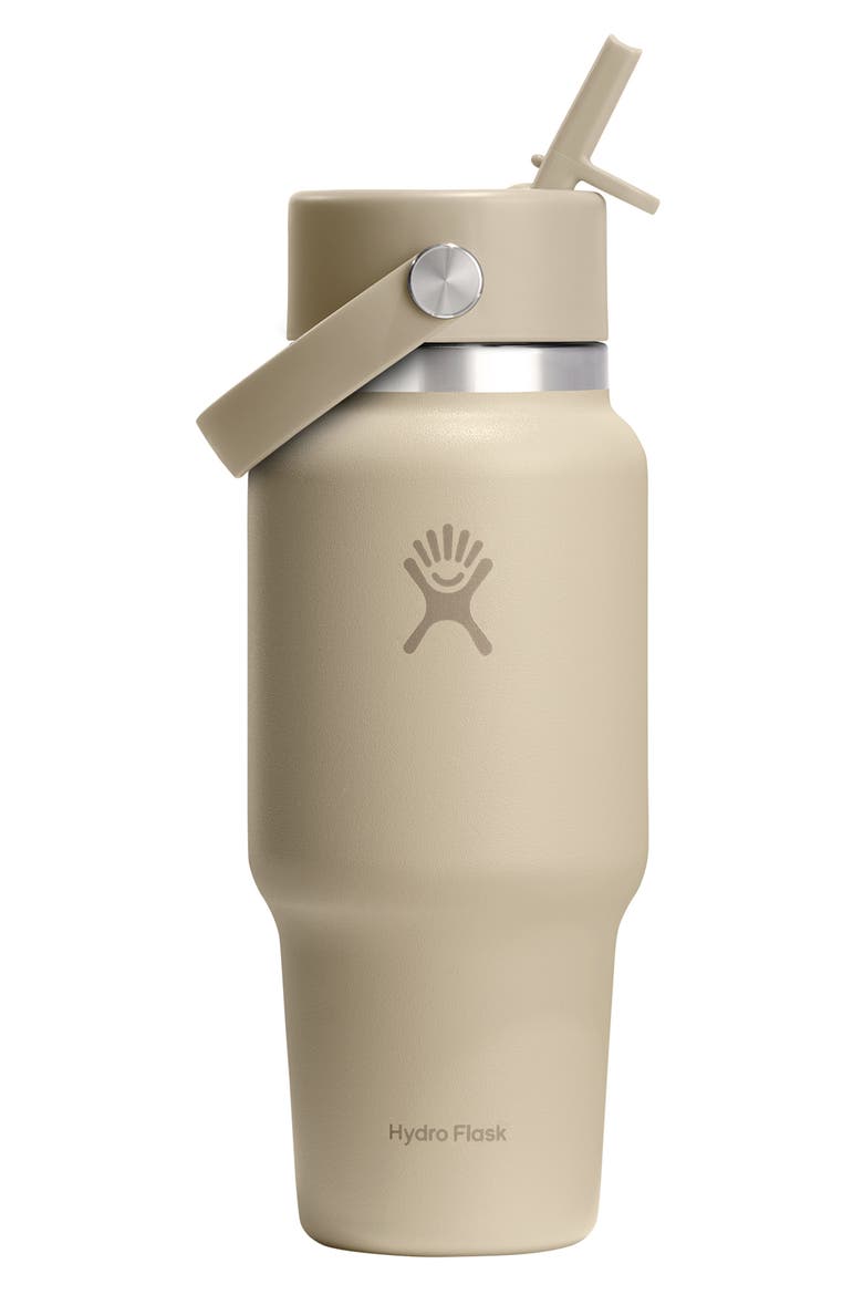 24-Ounce Wide Mouth Travel Bottle with Flex Straw Cap, Main, color, OAT
