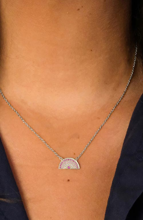 Sterling Forever Shades Of Rainbow Cubic Zirconia Pendant Necklace In Multi