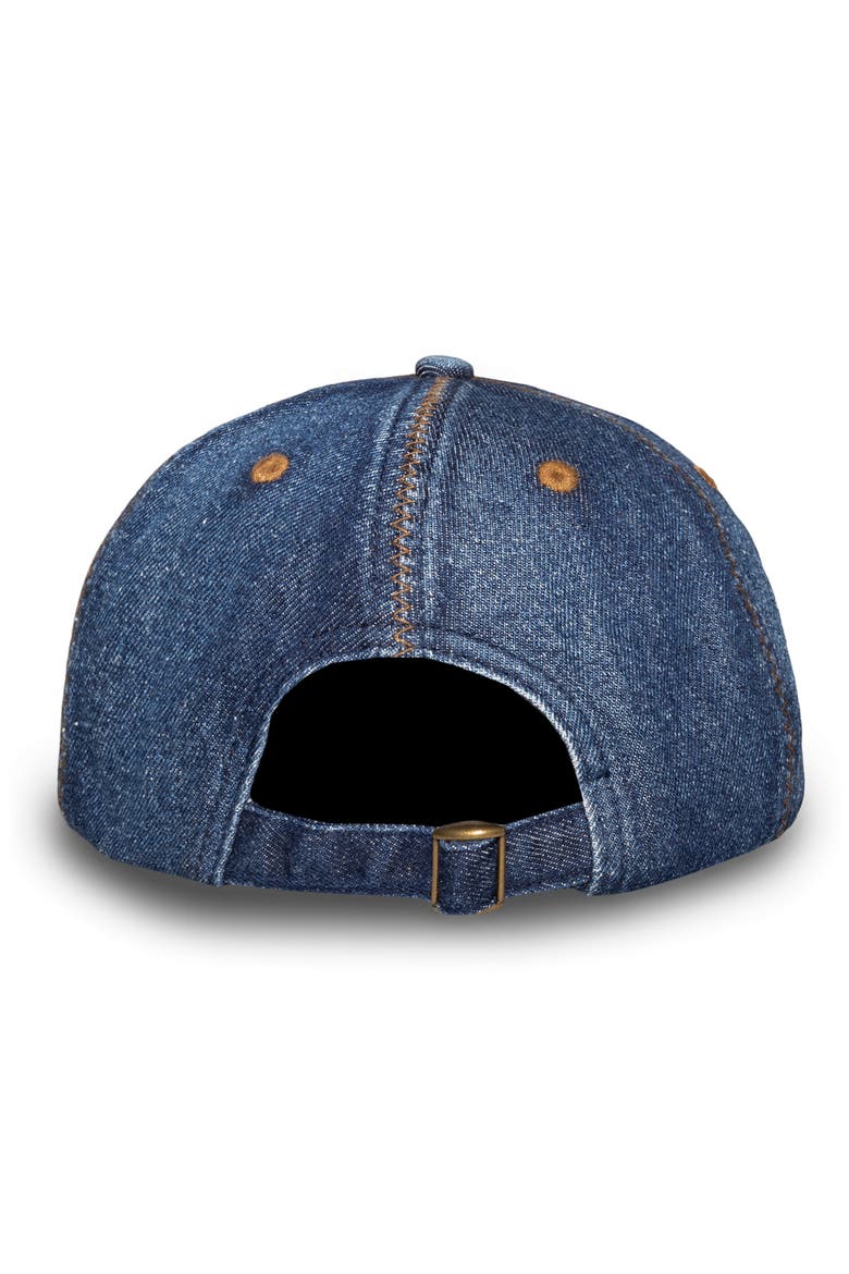 Zigzag Adjustable Cotton Denim Baseball Cap, Alternate, color, INDIGO