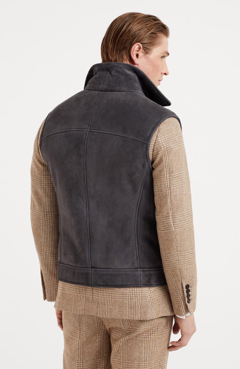 Brunello Cucinelli Shearling biker vest, Alternate, color, 