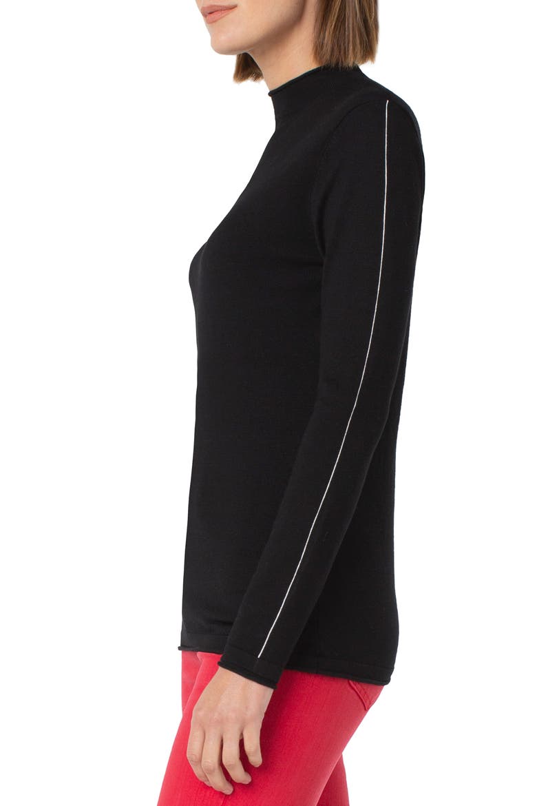 Rolled Hem Sweater, Alternate, color, BLACK