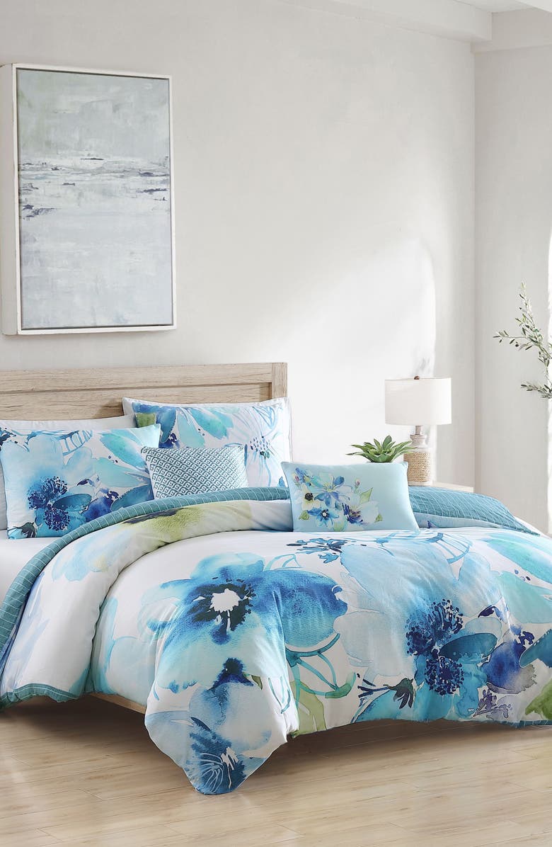 Bebejan Watercolor 5-Piece Reversible Comforter Set, Main, color,