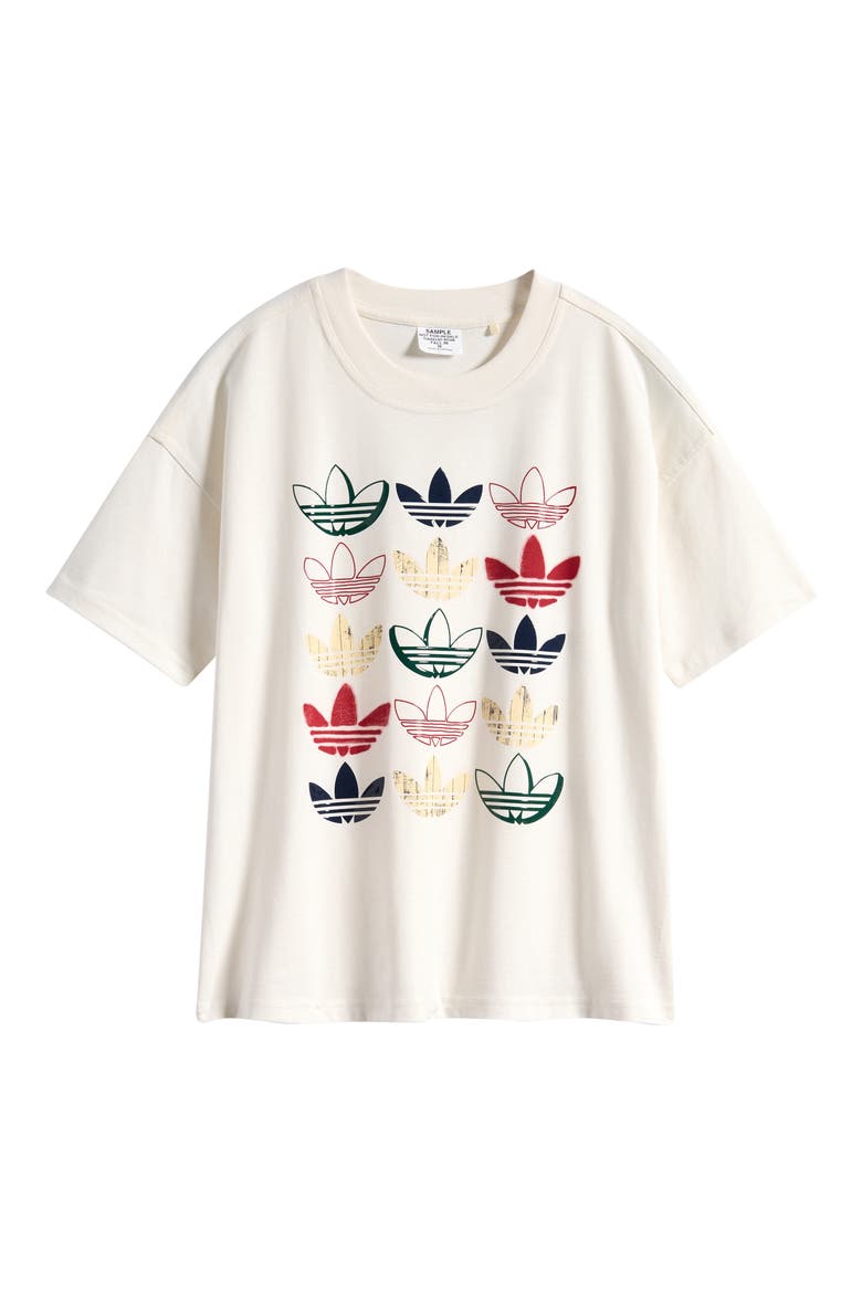 Kids' Trefoil Poster Graphic Tee, Main, color, OFF WHITE