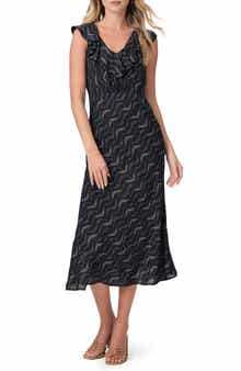 PAIGE Shona Ruffle Midi Dress