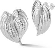 CHLOE AND MADISON Statement Leaf Stud Earrings