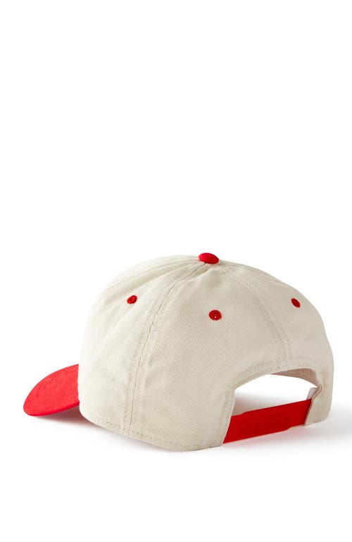 Cotton On 5 Panel Hat In Bone Cherry Red Cascadia
