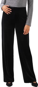 Karen Kane Ribbed Velvet High Waist Wide Leg Pants