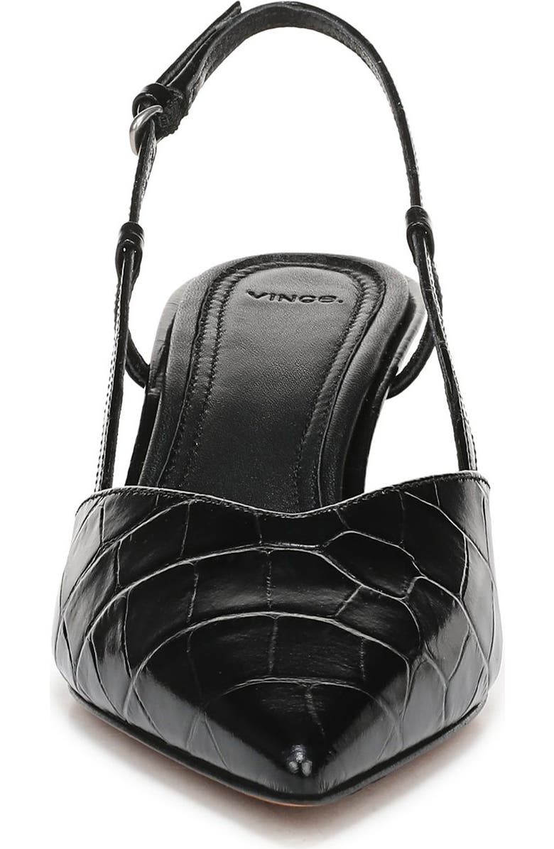 Vince Levvy Slingback Pointed Toe Kitten Heel Pump, Alternate, color, Black Croc