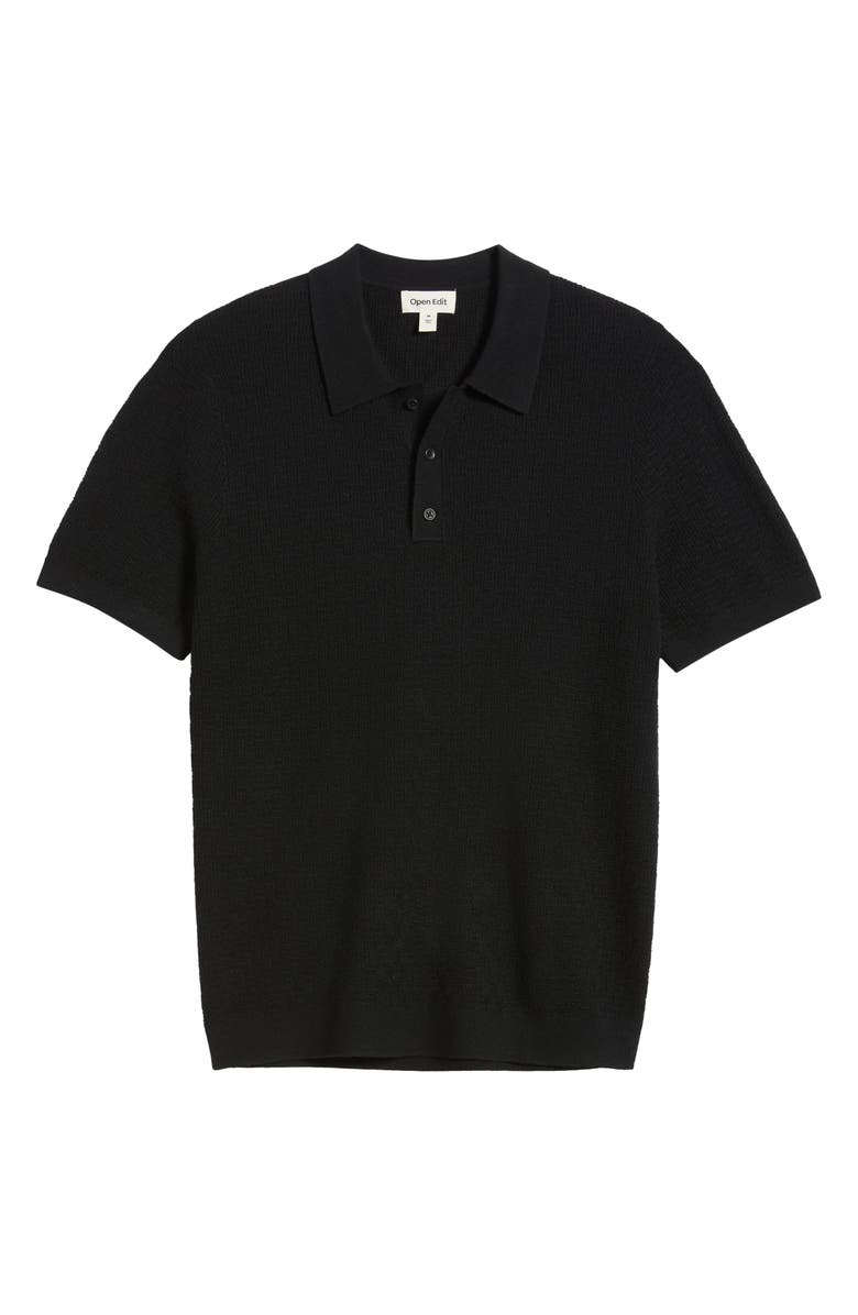 Open Edit Texture Polo Sweater, Alternate, color,