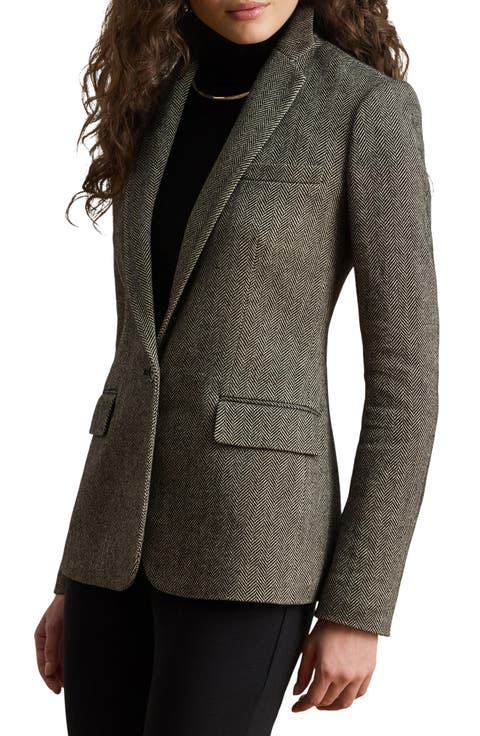 Cotton, Linen & Wool Herringbone Jacket