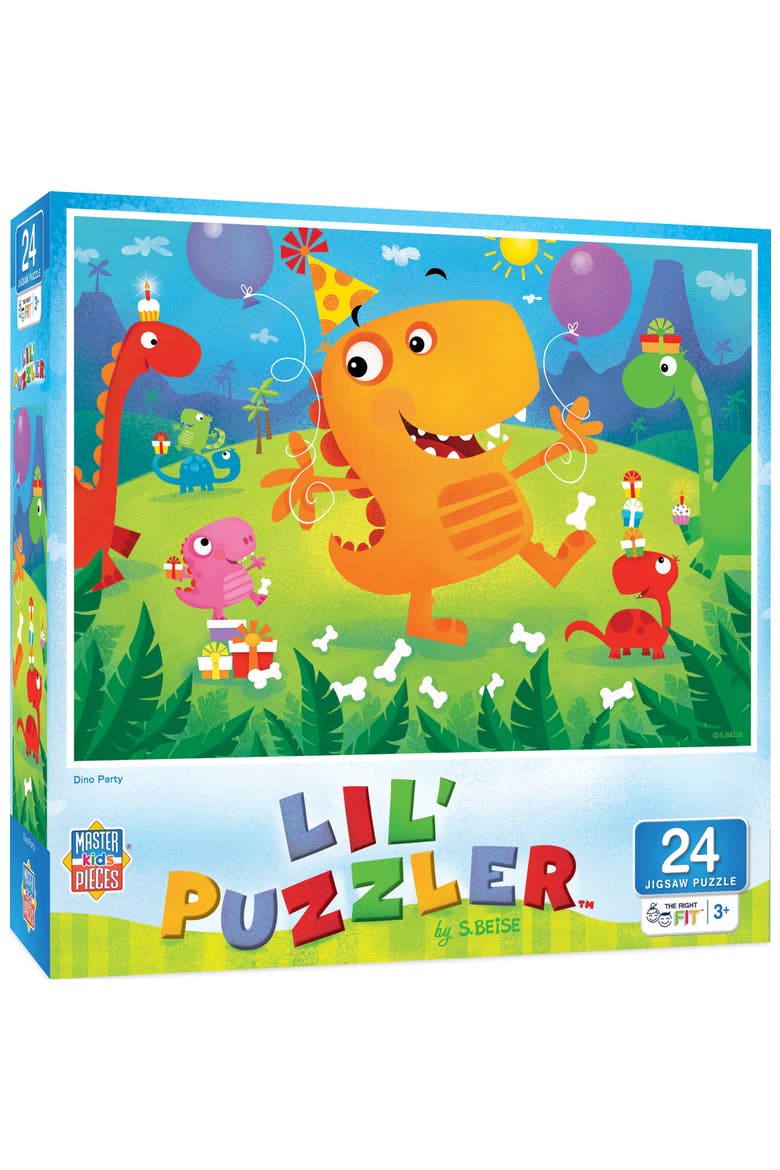 Dino Party 24 Piece Jigsaw Puzzle, Main, color, Multicolor