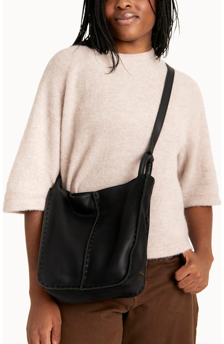 The Sak Los Feliz Crossbody Leather Bag, Alternate, color, Black