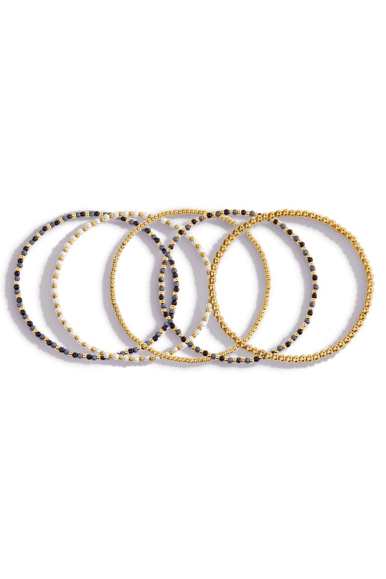 Weather the Storm Beaded Stacking Set Bracelet, Alternate, color, Gold-Tone