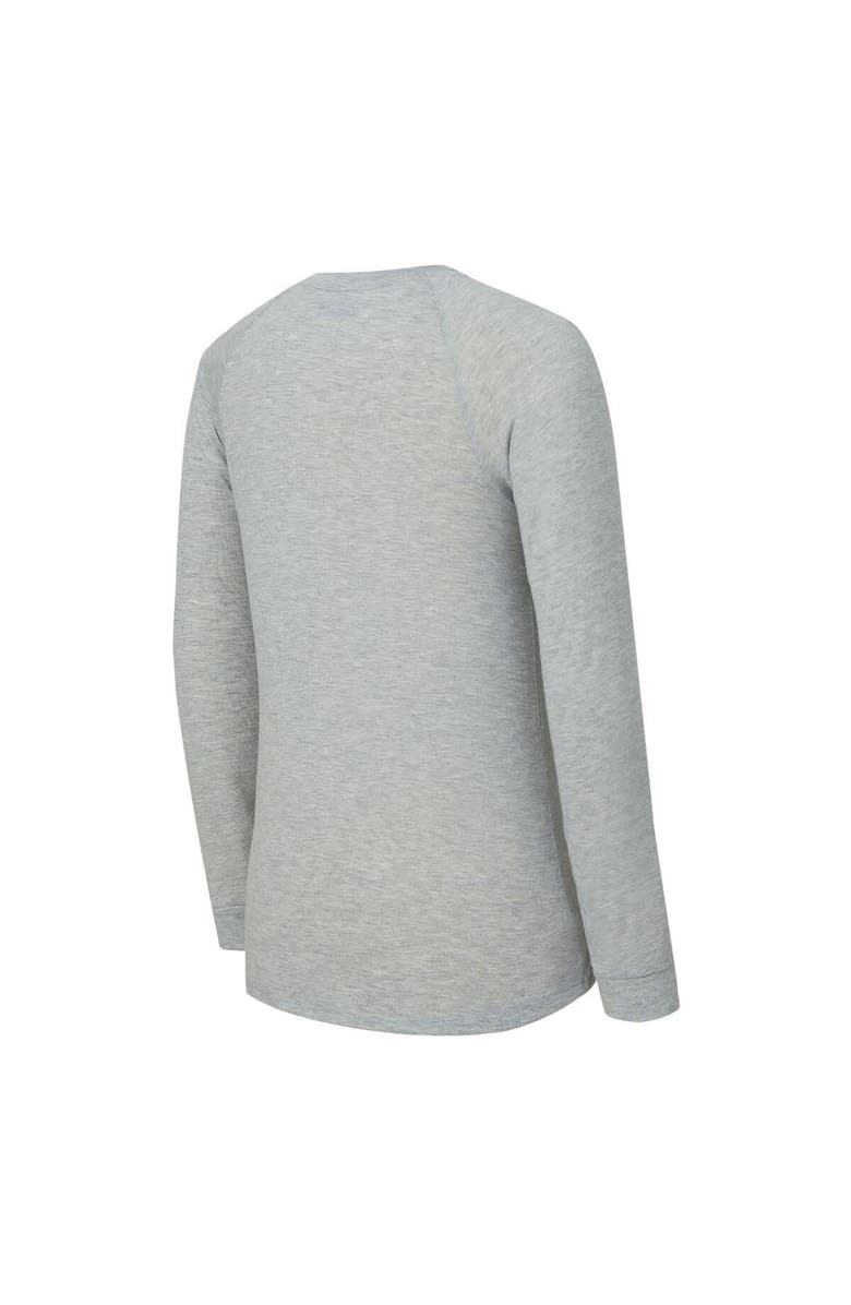 CONCEPTS SPORT Women's Concepts Sport  Heather Gray/Blue Detroit Lions Regulate Plaid Long-Sleeve T-Shirt & Shorts Sleep Set, Alternate, color, Heather Gray