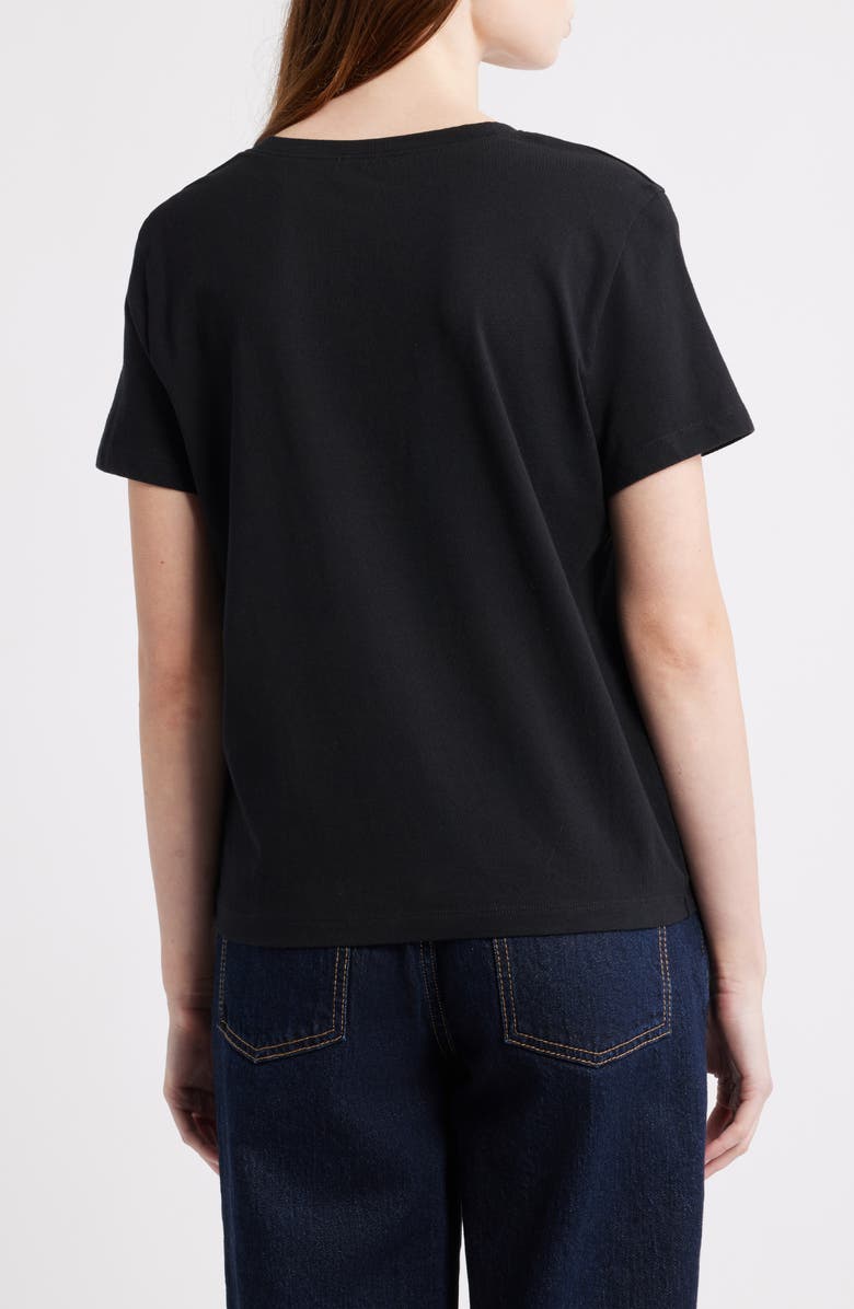 Madewell Perfect V-Neck Cotton T-Shirt, Alternate, color, Jet Black