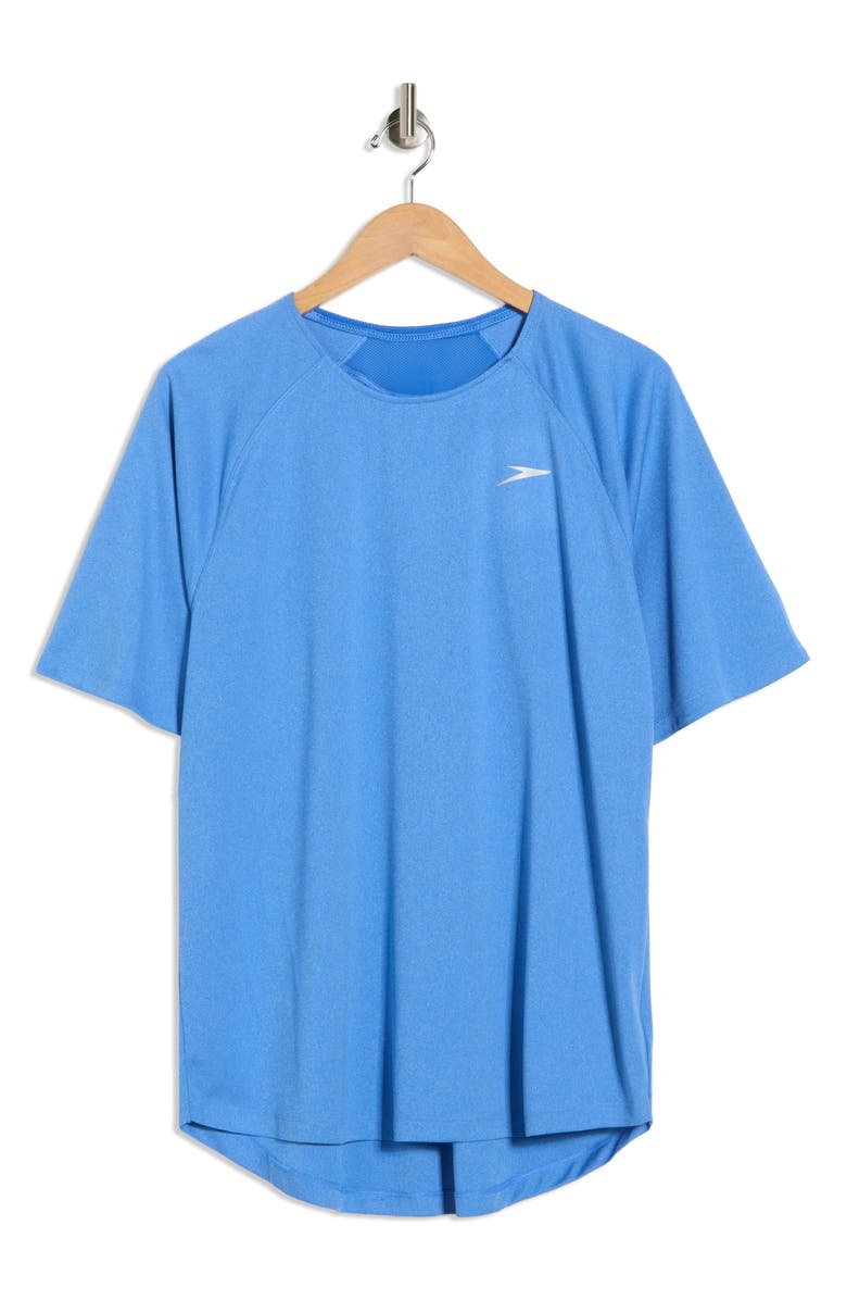 Speedo<sup>®</sup> Short Sleeve Swim Shirt, Main, color, Turkish Heather