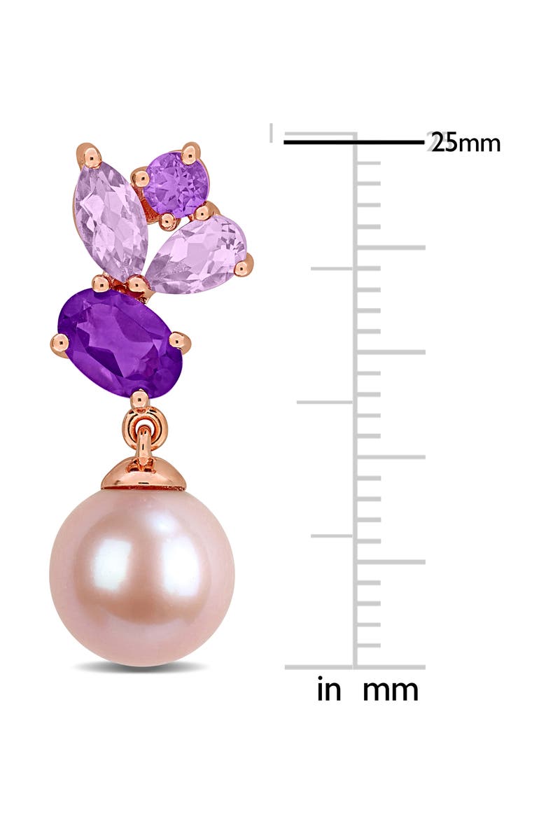 8-8.5mm Pink Cultured Freshwater Pearl Drop Earrings, Alternate, color, PURPLE