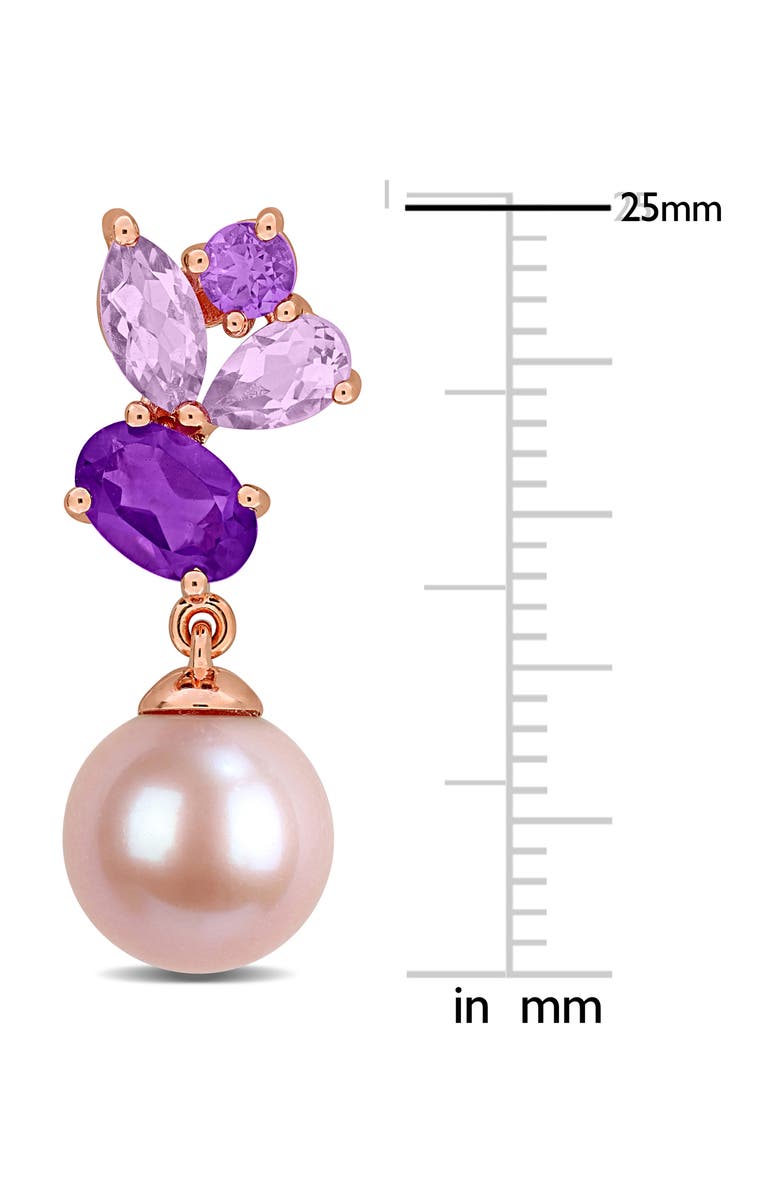 DELMAR 8-8.5mm Pink Cultured Freshwater Pearl Drop Earrings, Alternate, color, Purple