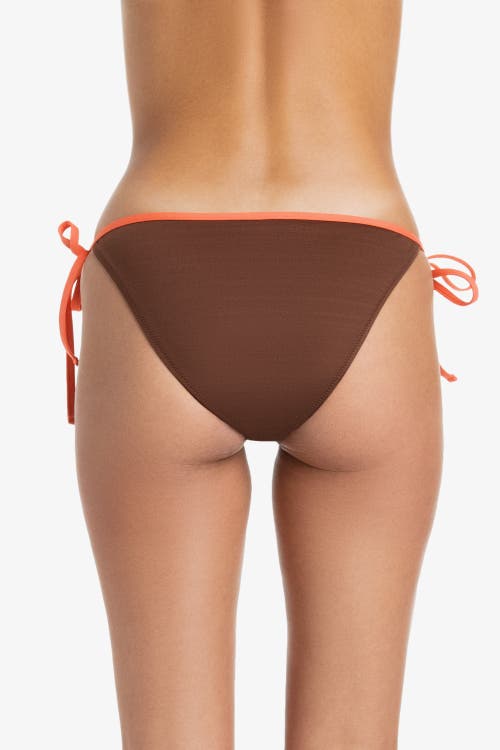 Helen Jon String Bottom With Binding In Textured Chocolate Brown Coral