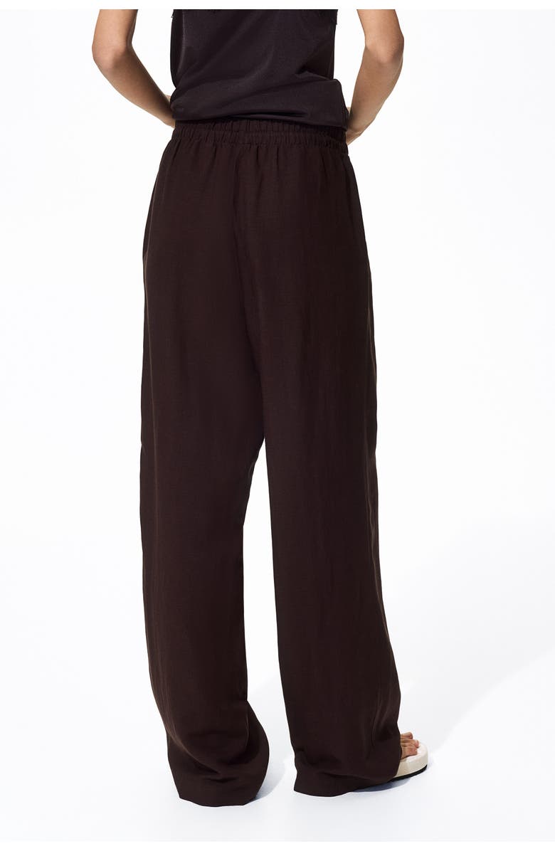 H&M Linen-blend Trousers, Alternate, color, Dark Brown