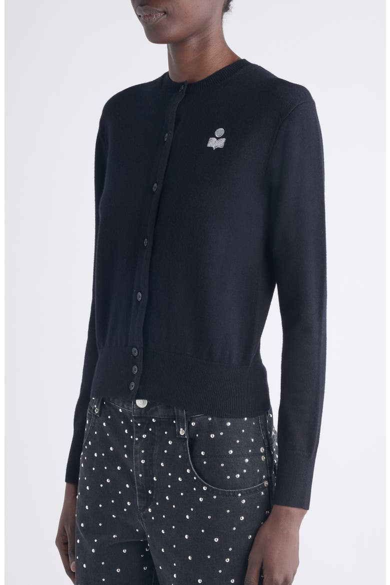 Mona Embroidered Cardigan, Alternate, color, BLACK