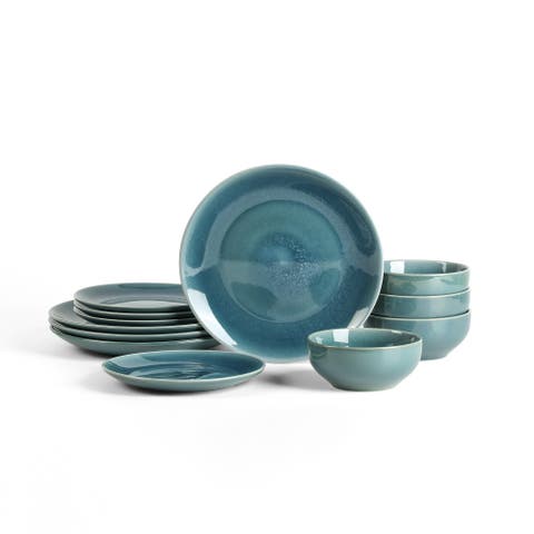 Riley 12-Piece Dinnerware Set Stoneware, Service for 4