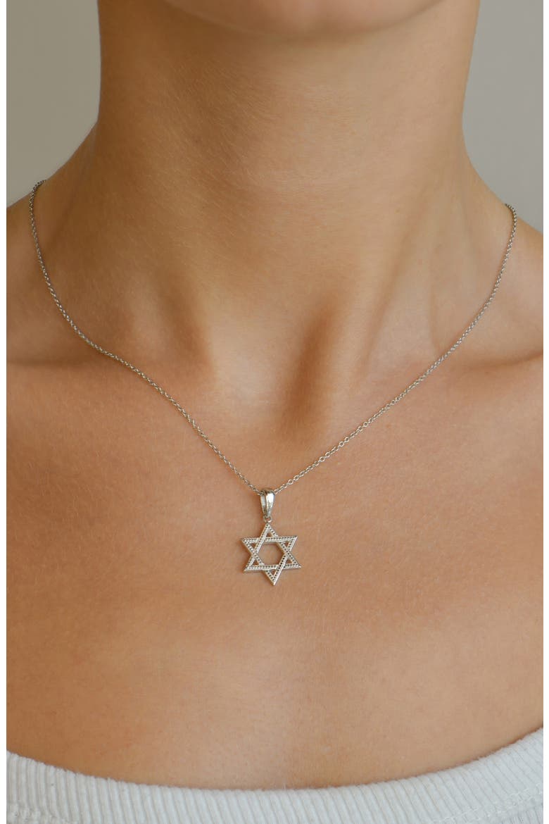 Dew Drop Star of David Pendant, Alternate, color, SILVER