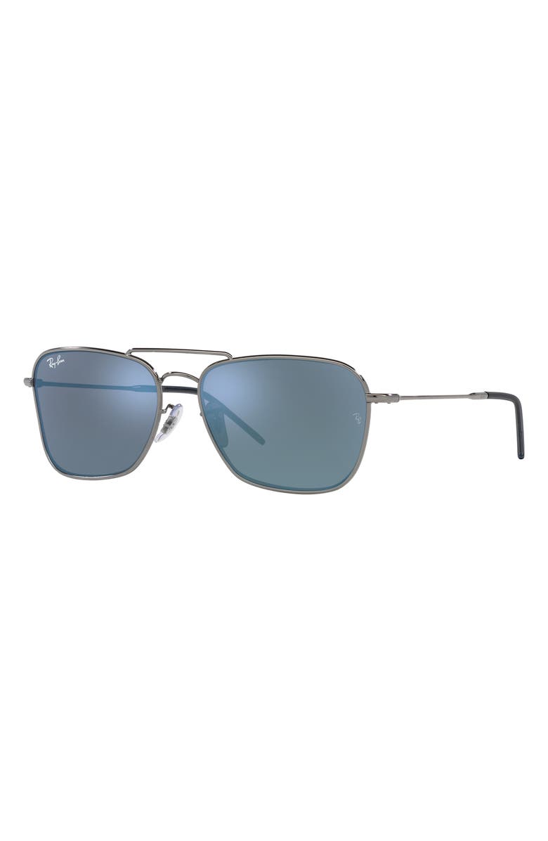 Ray-Ban Caravan Reverse 58mm Square Sunglasses, Alternate, color, Gunmetal
