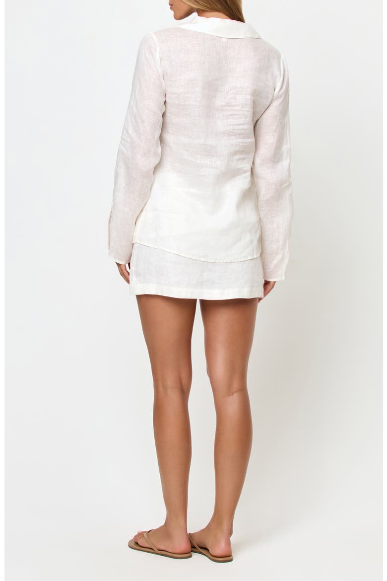 Venice Linen Cover-Up Skort, Alternate, color, WHITE
