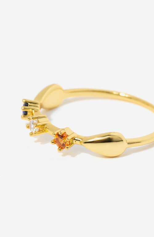 Little Sky Stone Elena Sapphire Accent Ring In Gold/multicolor