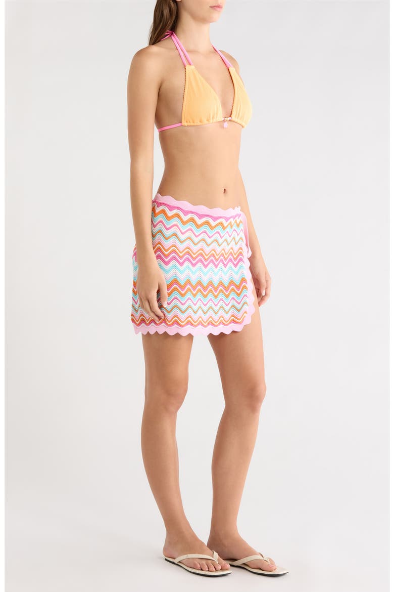 Essential Scalloped Trim Cover-Up Sarong, Alternate, color, SUNSET WAVE