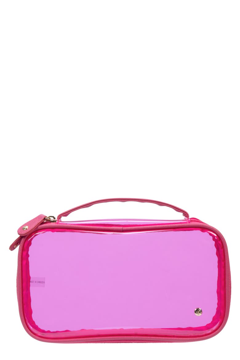Miami Claire Medium Cosmetics Case, Main, color, RASPBERRY