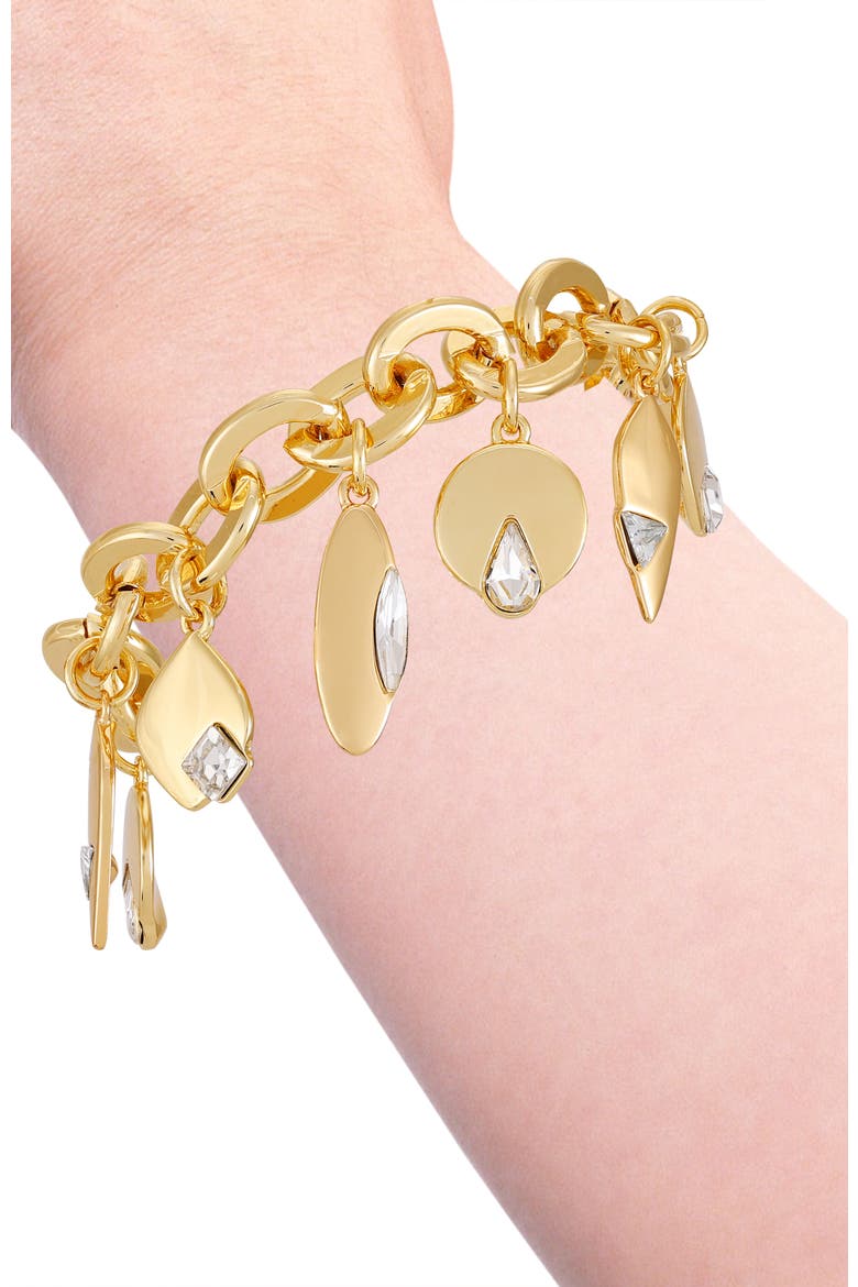 Crystal Charm Gold- Bracelet, Alternate, color, 14K Gold Plated