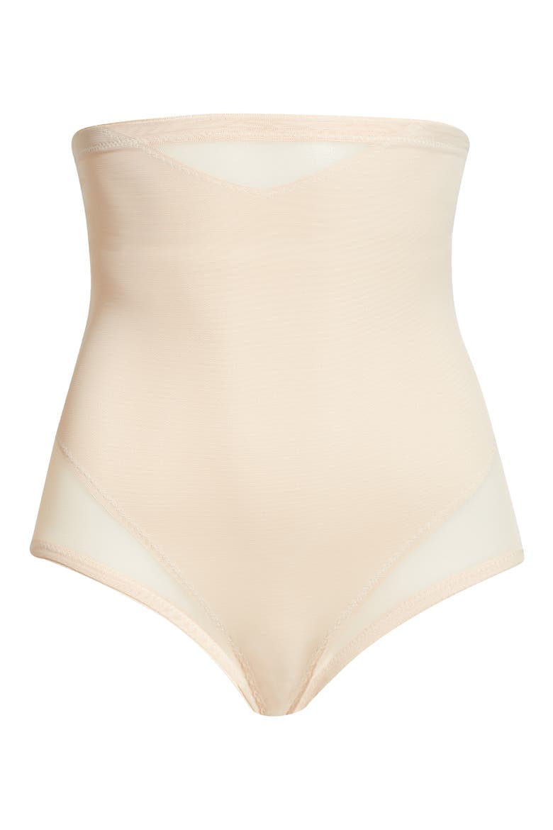 Sexy Sheer High Waist Shaping Briefs, Alternate, color, WARM BEIGE