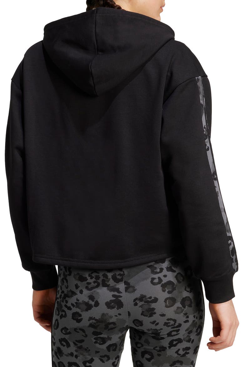 3-Stripes Full Zip Hoodie, Alternate, color, BLACK/ MULTICOLOR