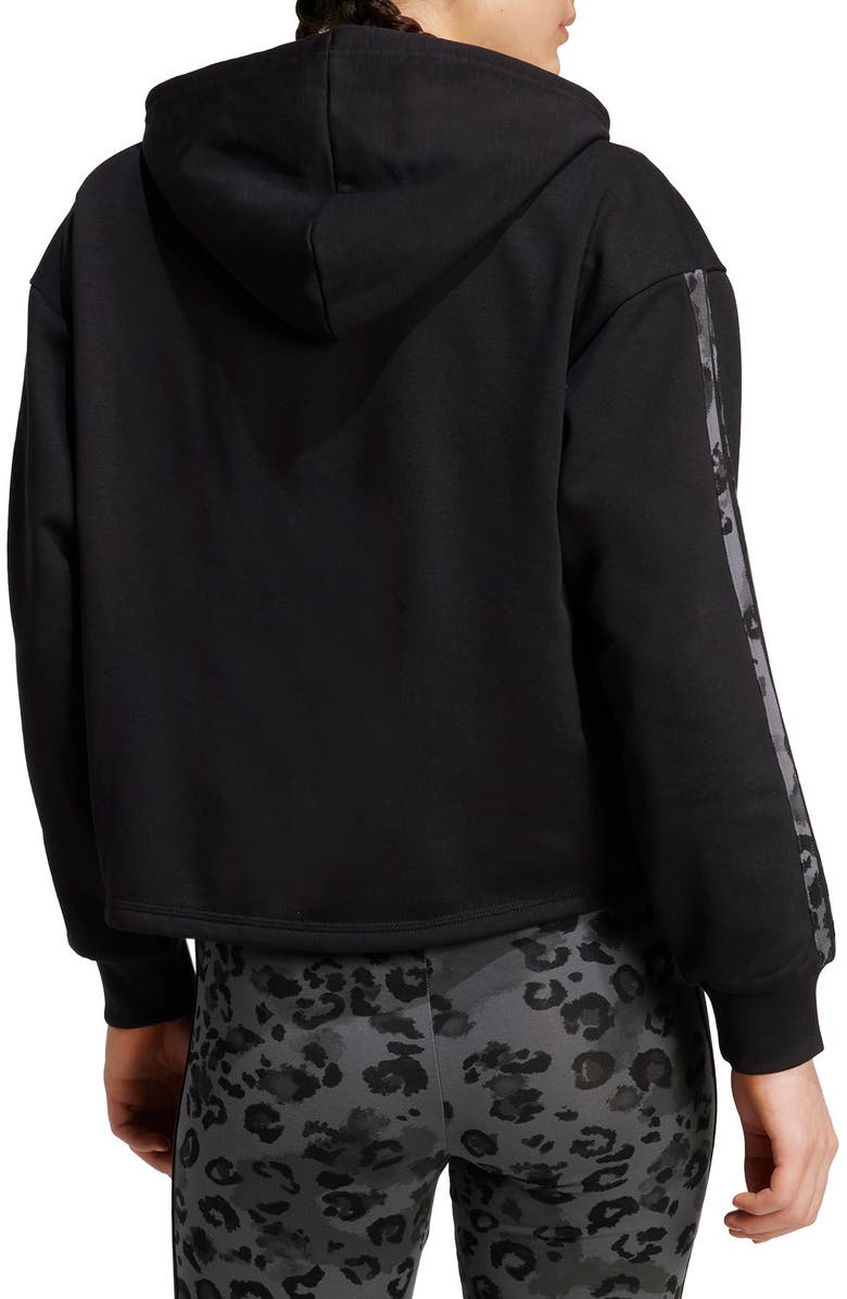 adidas 3-Stripes Full Zip Hoodie, Alternate, color, Black/ Multicolor