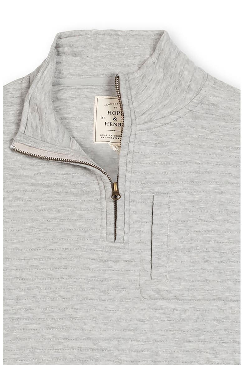 Quilted Half Zip Pullover, Alternate, color, Quilted Light Gray Heather