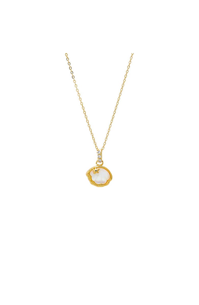 BY ADINA EDEN Mother Of Pearl Bezel Shell Necklace, Main, color, Mother Of Pearl