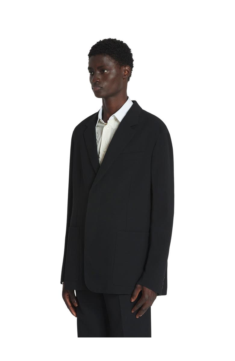 Lanvin Loose-Fitting Wool Jacket, Alternate, color, Black