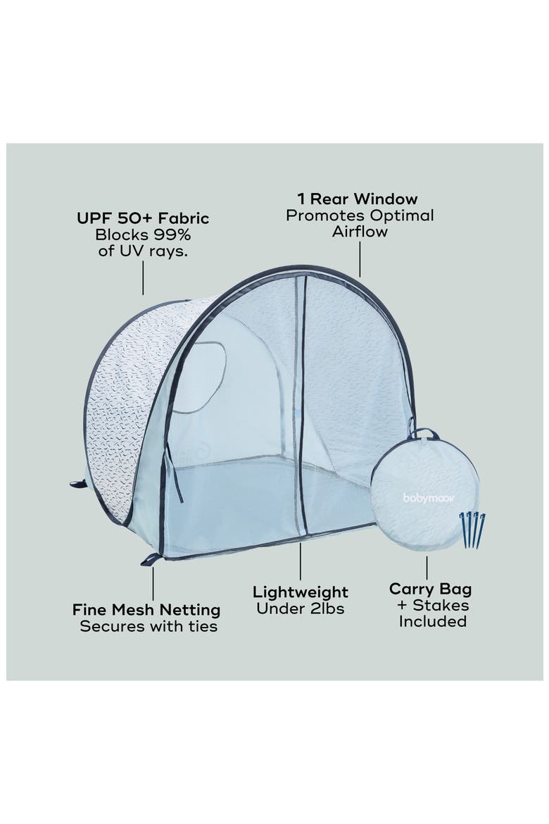 Blue Waves Anti-UV Sun Tent, Alternate, color, BLUE WAVES