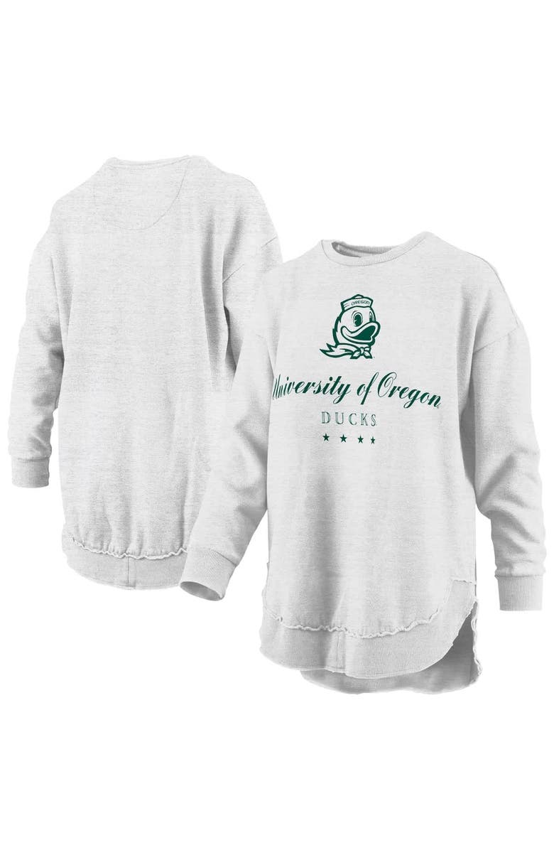 PRESSBOX Women's Pressbox Heather Gray Oregon Ducks Field Day Melange Poncho Pullover Sweatshirt, Main, color, Heather Gray