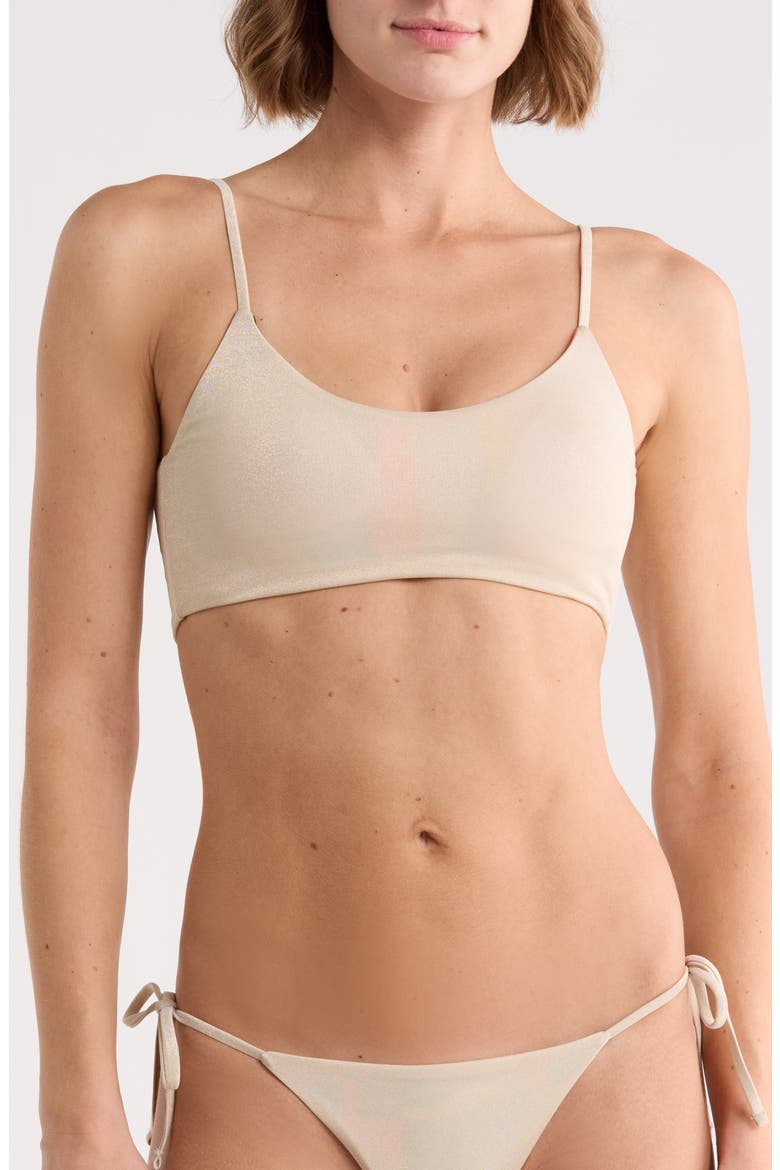 Ceci Shimmer Scoop Neck Bikini Top, Main, color, WHITE