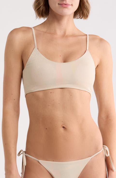 Ceci Shimmer Scoop Neck Bikini Top