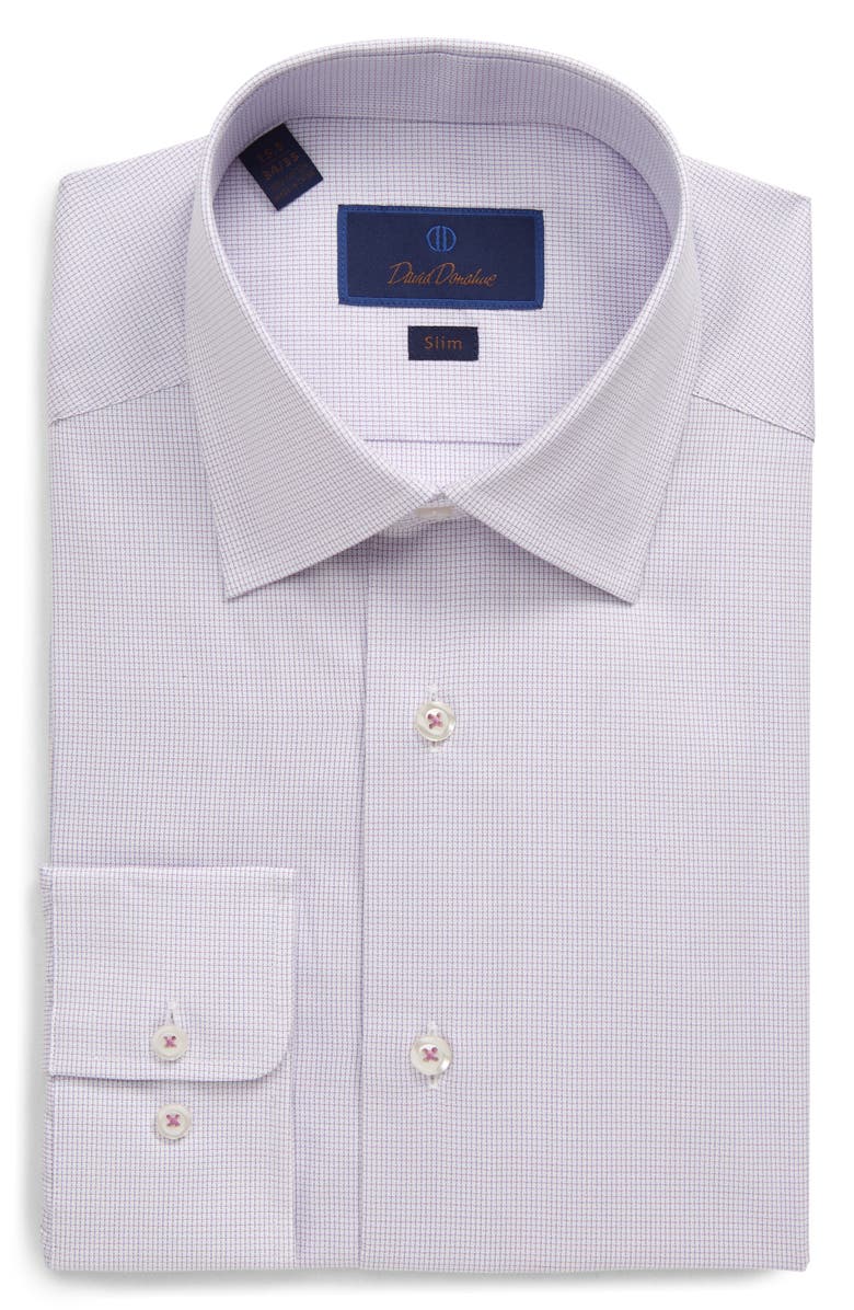 David Donahue Slim Fit Micro Print Dress Shirt, Main, color, 