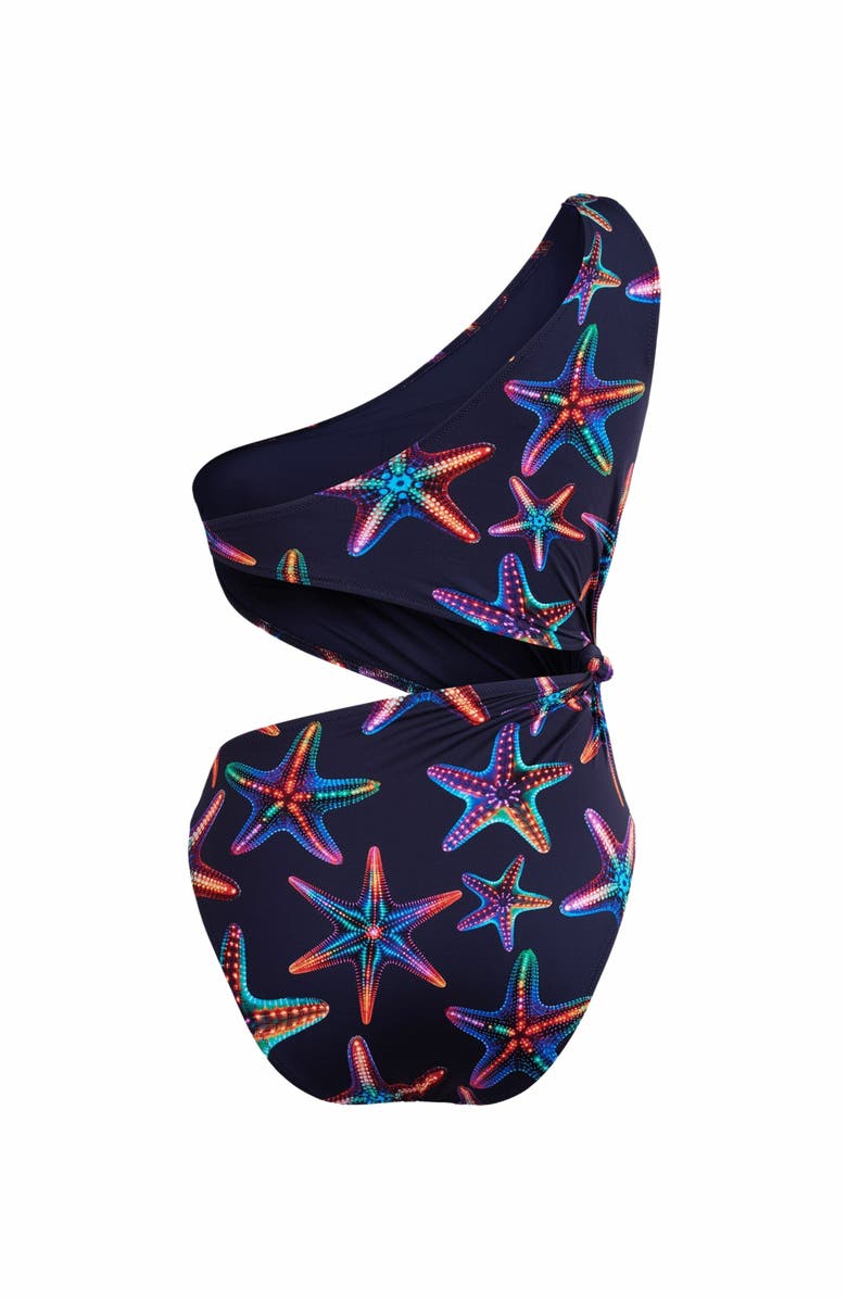 Vilebrequin Women's Disco Stars Assymetric Bikini One-Piece Swimsuit, Alternate, color, Bleu Marine