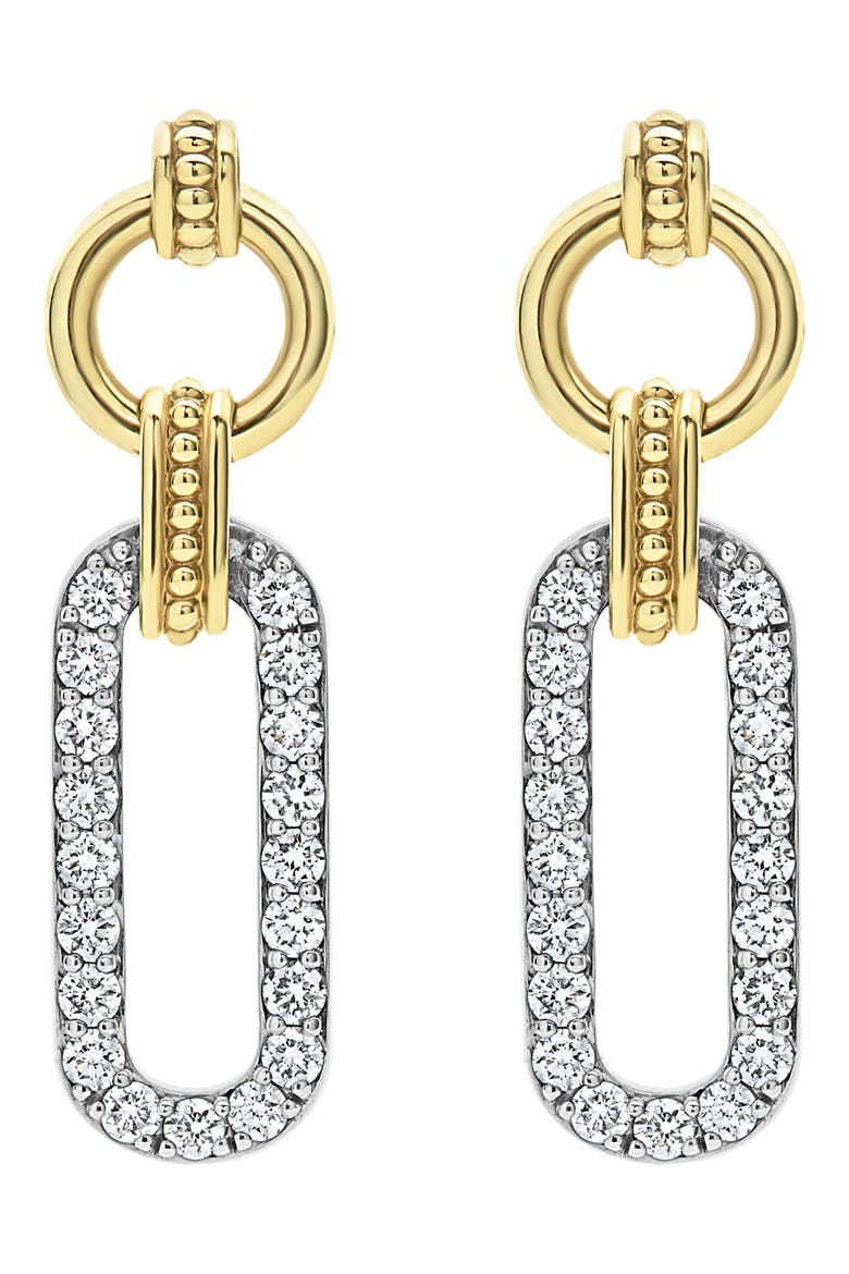 Signature Caviar Links Drop Earrings, Alternate, color, TWO-TONE